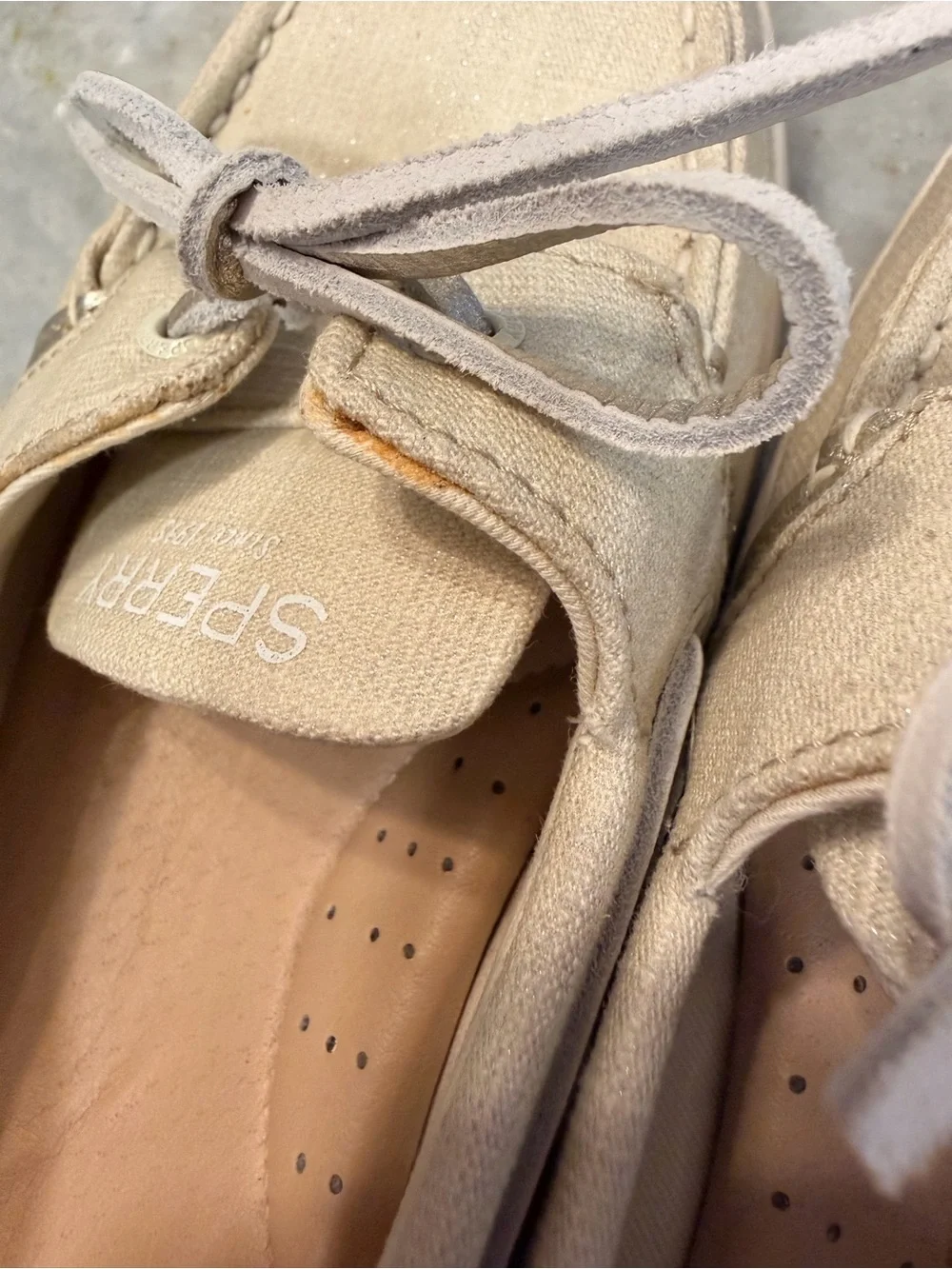 Sperry Canvas Boat Shoes in Light Ivory